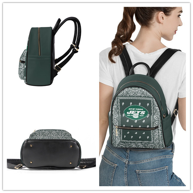New York Jets PU Leather Casual Backpack 001